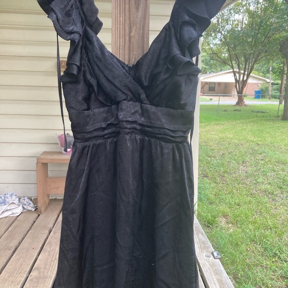 Altar'd State Black Ruffle Mini Dress - Picture 1 of 3